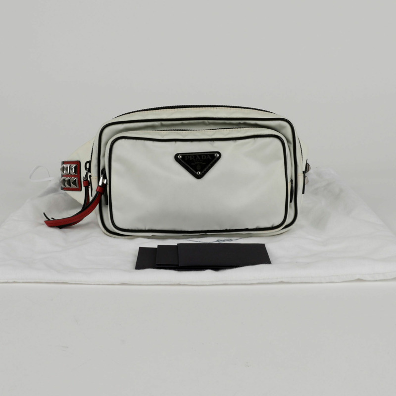 PRADA 1BL010 三角形標誌腰包-0