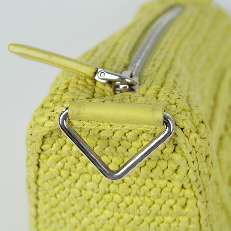 【包稅】PRADA 1BH190 拉菲草三角單肩斜背包-6