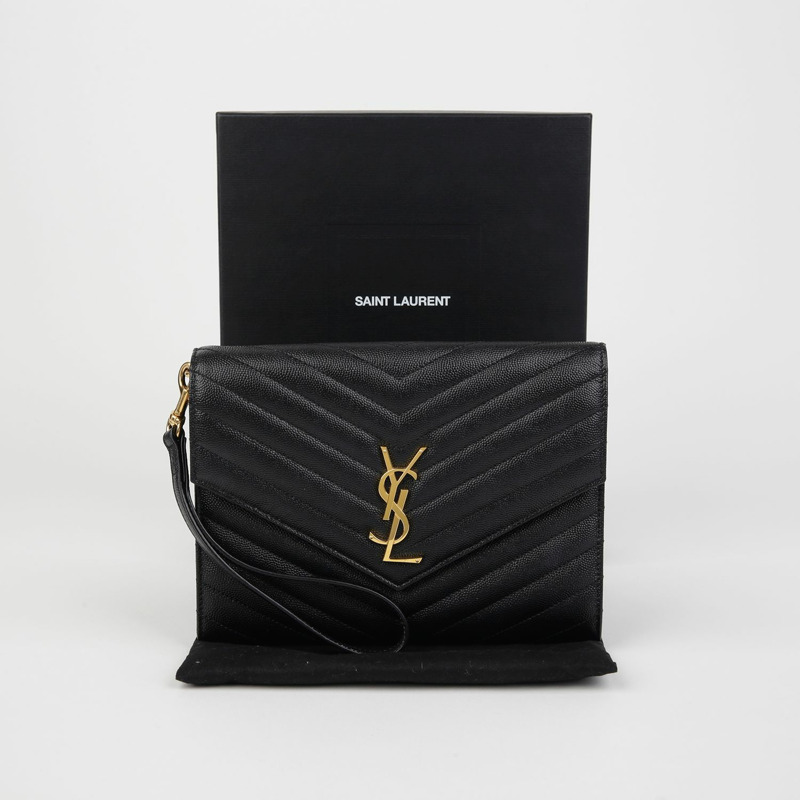 SAINT LAURENT 字母信封手拿包 617662-0