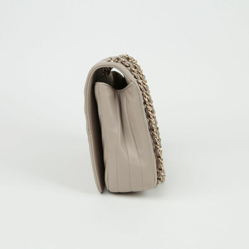 【包稅】CHANEL A91588 人字紋中翻蓋單肩斜背包-5