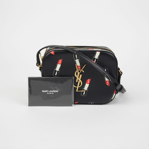 SAINT LAURENT Monogram 相機唇膏印花迷你斜背包 395791