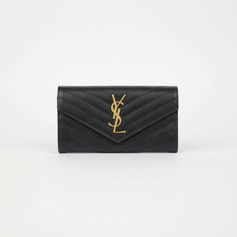 SAINT LAURENT Monogram 翻蓋長版皮夾 372264