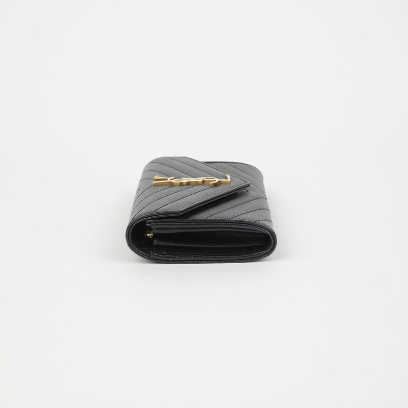 SAINT LAURENT Monogram 翻蓋長版皮夾 372264-3