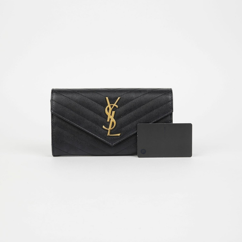 SAINT LAURENT Monogram 翻蓋長版皮夾 372264-8