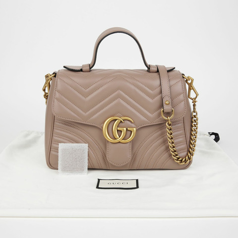 GUCCI GG Marmont 小號頂部提把托特單肩包 498110
