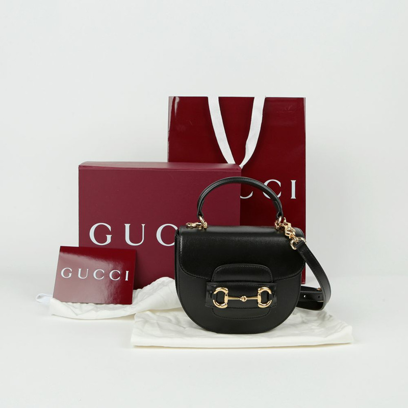 GUCCI 1955 Horsebit 迷你頂部提把托特單肩包 781387-0