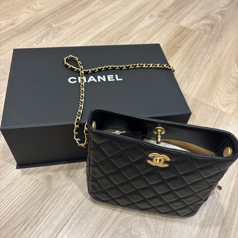 Chanel - 22s 黑核桃金球 小型hobo手袋