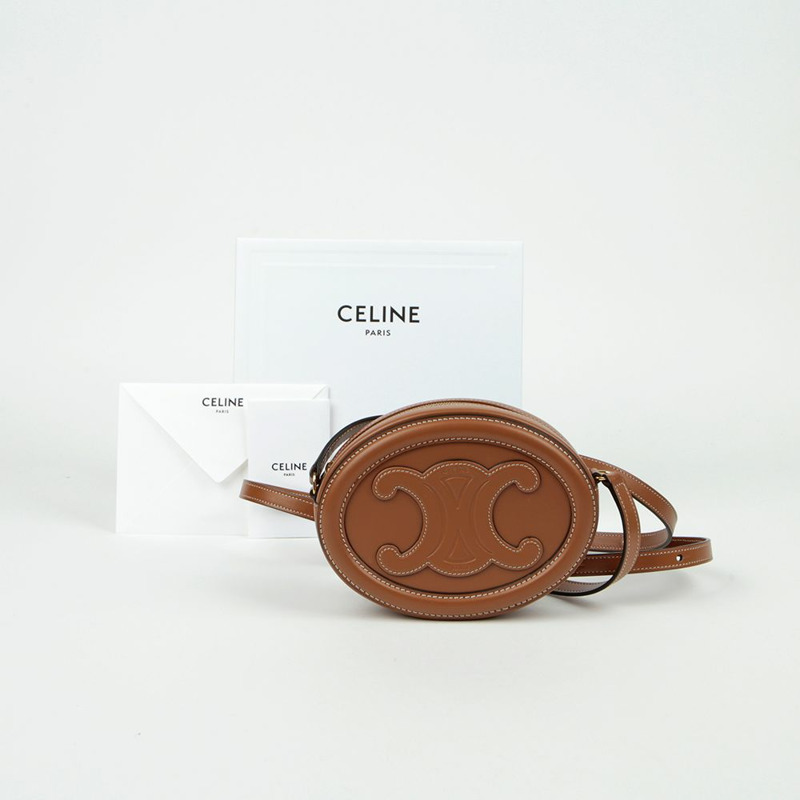 CELINE Triope 橢圓形脈衝單肩斜背包 10I703DPQ-0