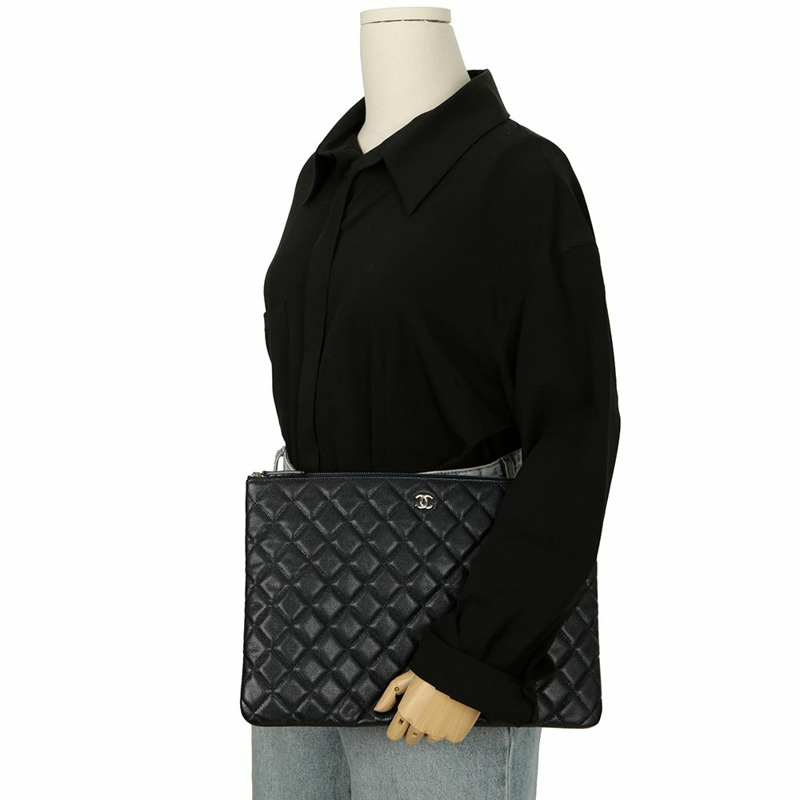 CHANEL A82552 Caviar Skin 經典大手拿包-10
