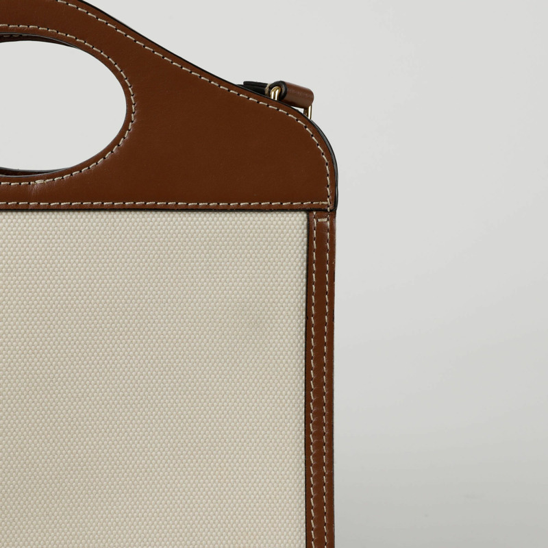 BURBERRY 迷你帆布口袋托特單肩包 8014615-3