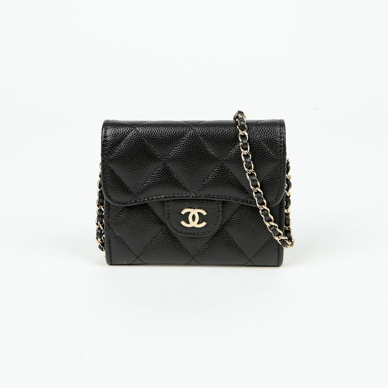 CHANEL Caviar Skin 經典鏈條皮夾斜背包 AP0238-1