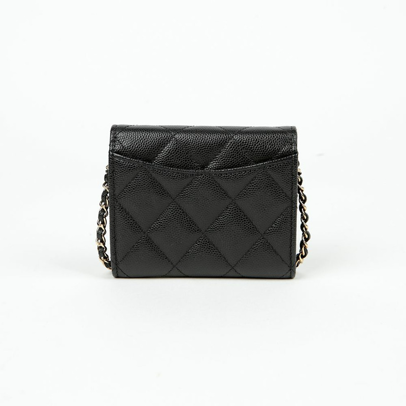 CHANEL Caviar Skin 經典鏈條皮夾斜背包 AP0238-3