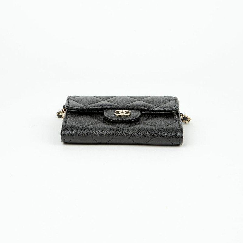 CHANEL Caviar Skin 經典鏈條皮夾斜背包 AP0238-5