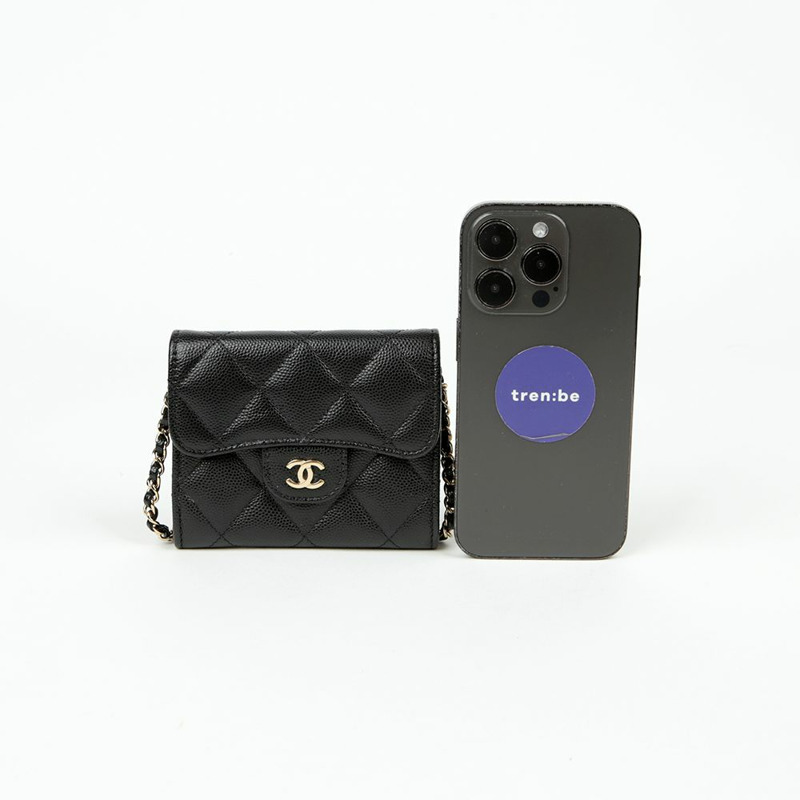 CHANEL Caviar Skin 經典鏈條皮夾斜背包 AP0238-6