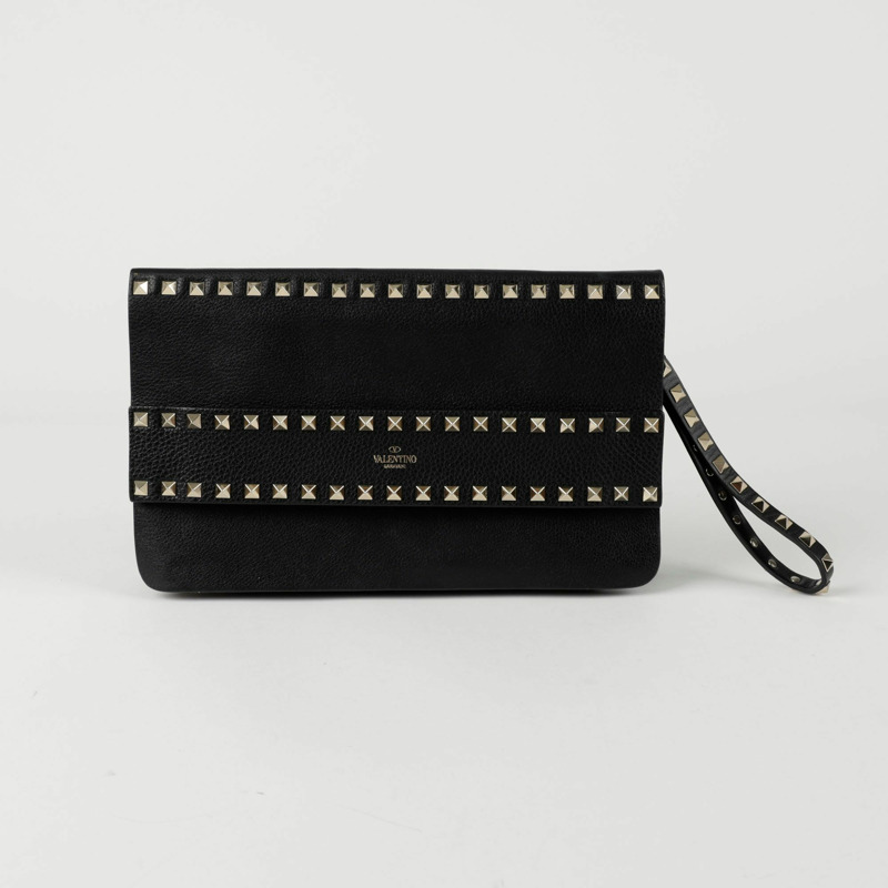 VALENTINO Rockstud 折疊帶手拿包 2B0E80-0