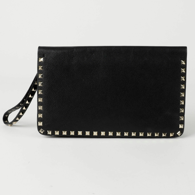 VALENTINO Rockstud 折疊帶手拿包 2B0E80-3