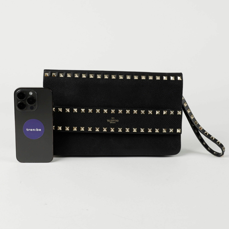 VALENTINO Rockstud 折疊帶手拿包 2B0E80-9