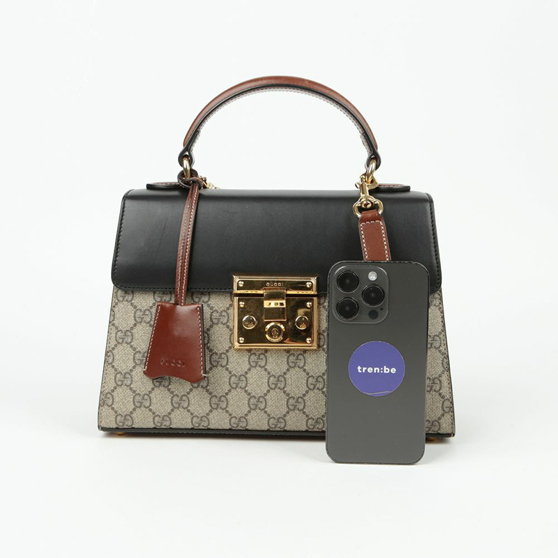 GUCCI Paddle Lock 小號頂部提把托特單肩包 453188-12