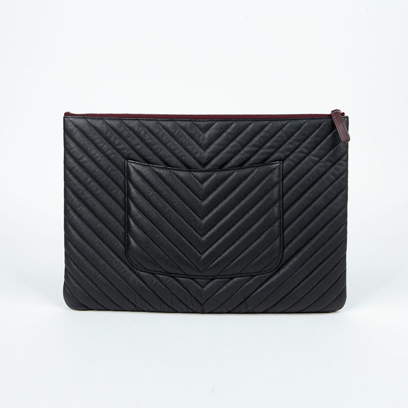 CHANEL A82552 Caviar Skin 經典大手拿包-3