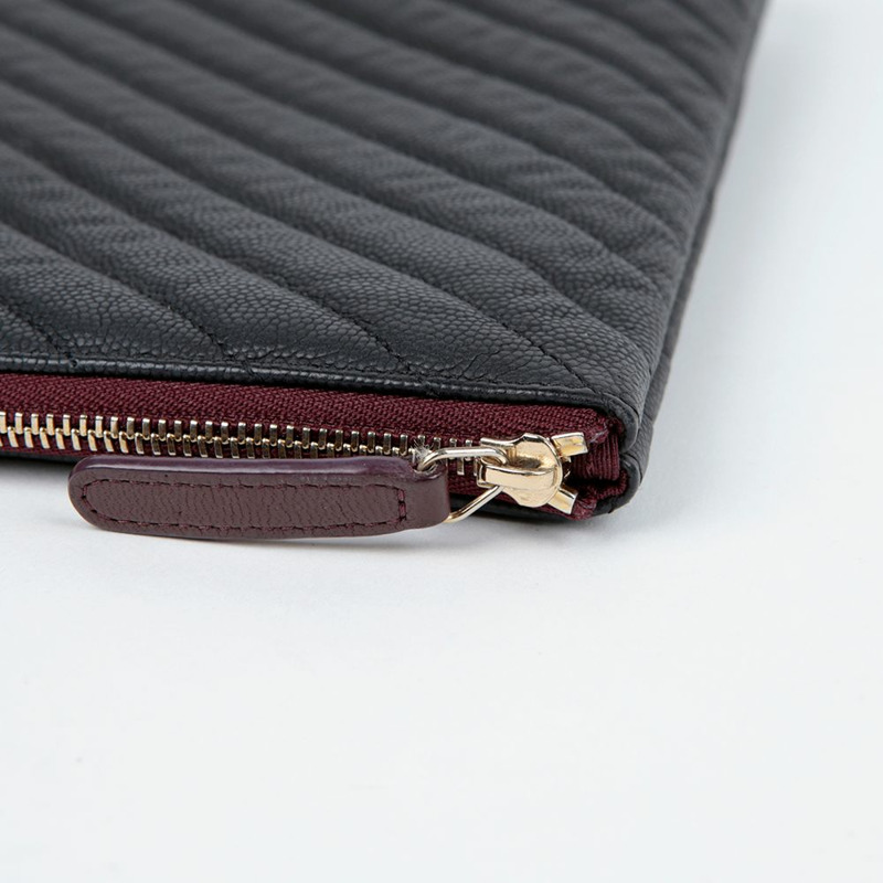 CHANEL A82552 Caviar Skin 經典大手拿包-6