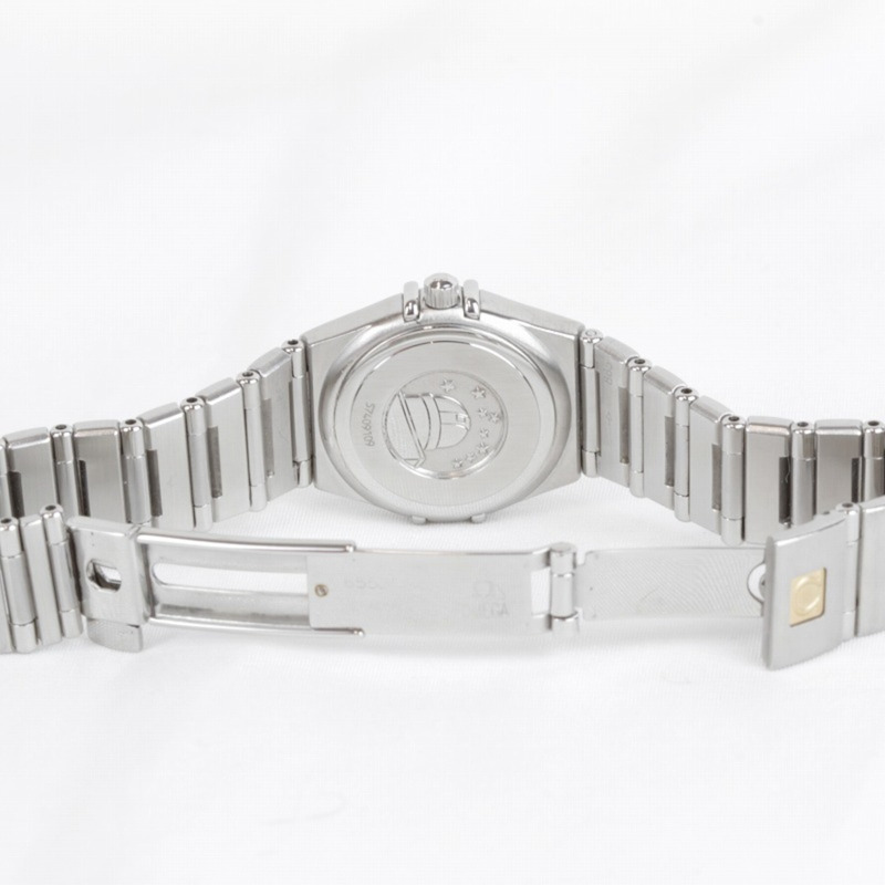 歐米茄星座系列 1562.30 石英電池供電不鏽鋼腕錶,搭配銀色和白色錶盤,適合女士-4