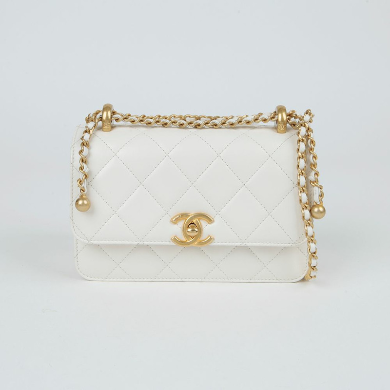 CHANEL AS2615 CC 標誌迷你翻蓋鏈條單肩斜背包-1
