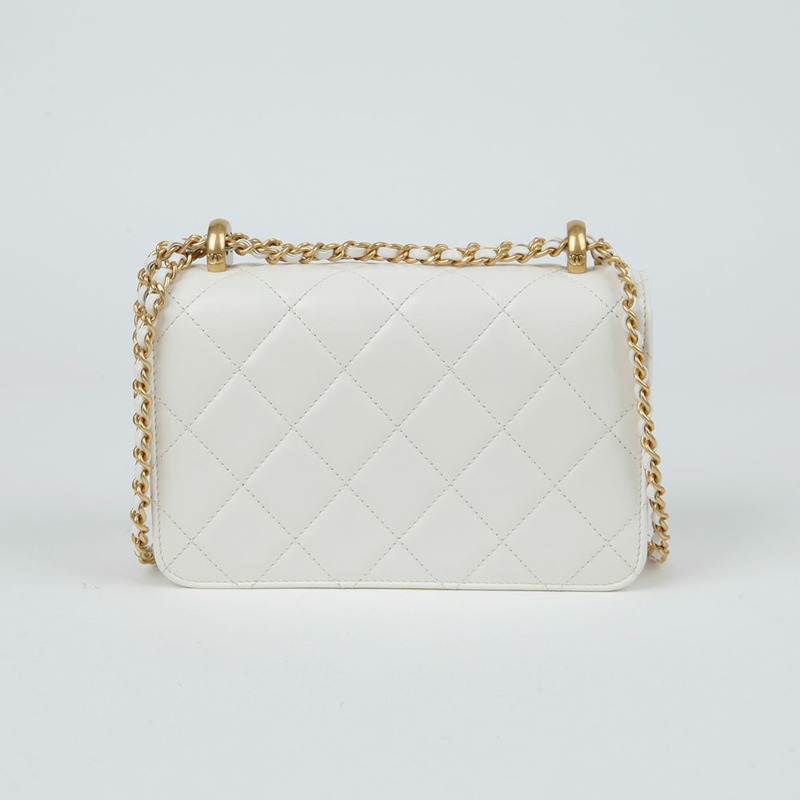 CHANEL AS2615 CC 標誌迷你翻蓋鏈條單肩斜背包-3