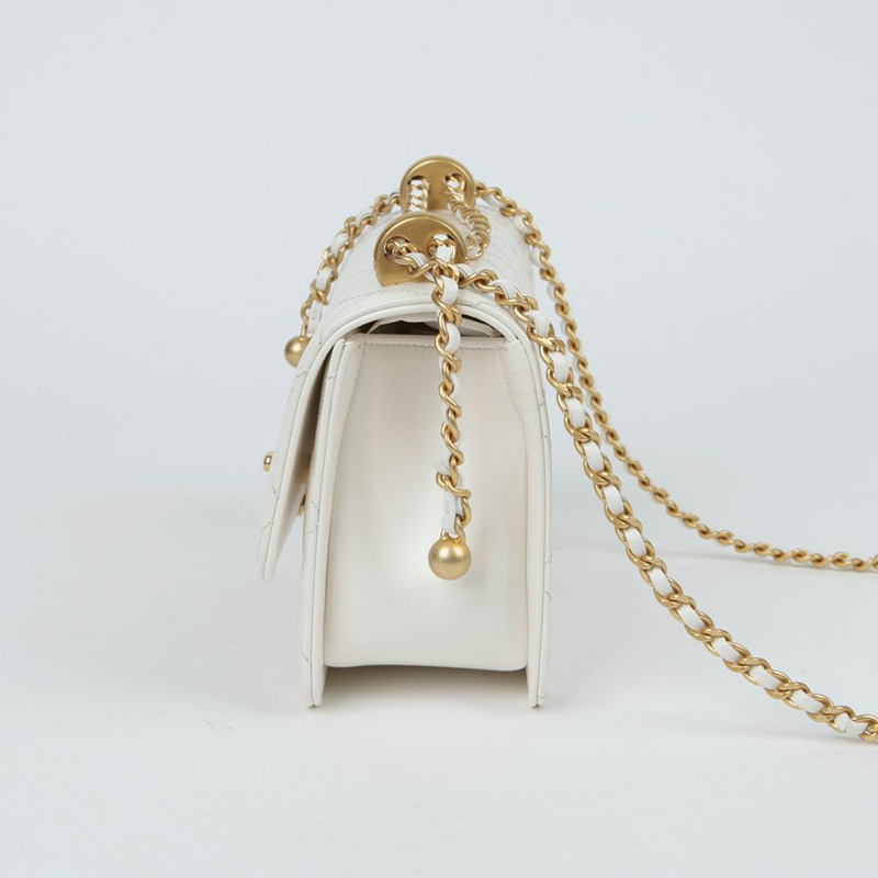 CHANEL AS2615 CC 標誌迷你翻蓋鏈條單肩斜背包-4