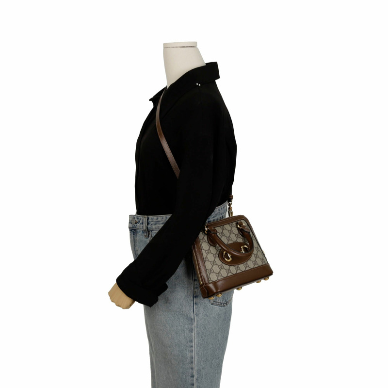 【包稅】GUCCI 640716 馬銜扣 1955 迷你手提單肩包-8