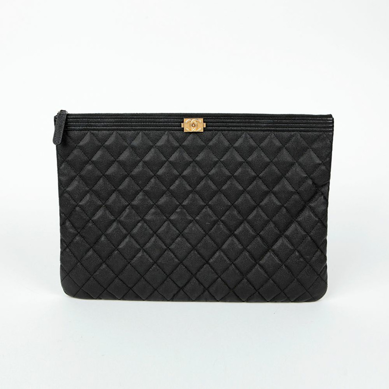 CHANEL Caviar Skin Boy 大號手包 A84407-1