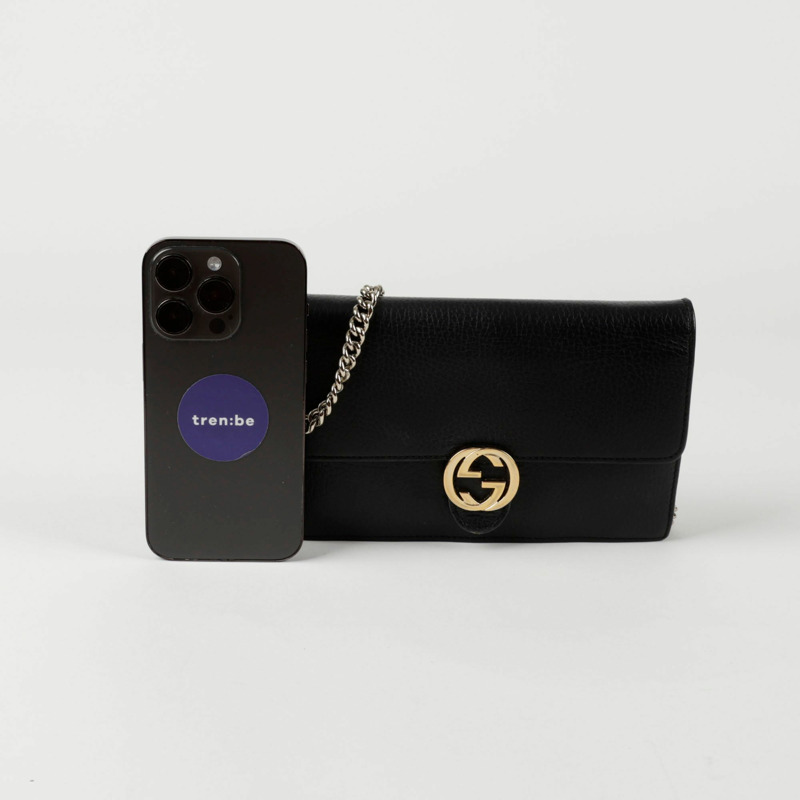 GUCCI 互扣式迷你鏈條斜背皮夾 510314-7