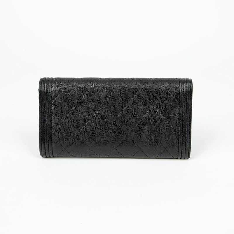 CHANEL Caviar Skin Boy 經典長版皮夾 A80286-3
