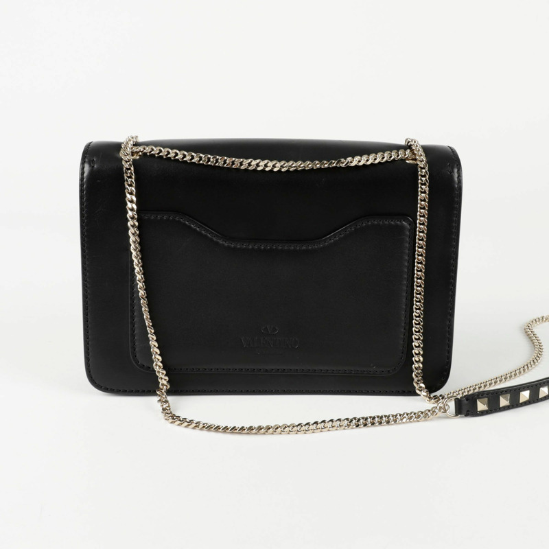 VALENTINO Rockstud Demi-Lune 鏈條肩斜背包-4