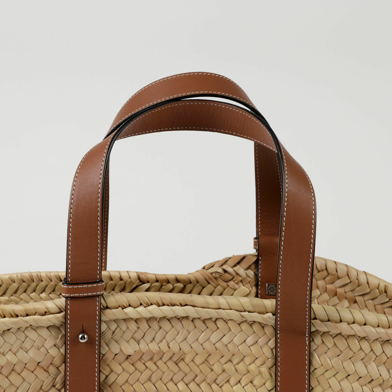 LOEWE 327.02.S92 拉菲草中型籃子托特包-2