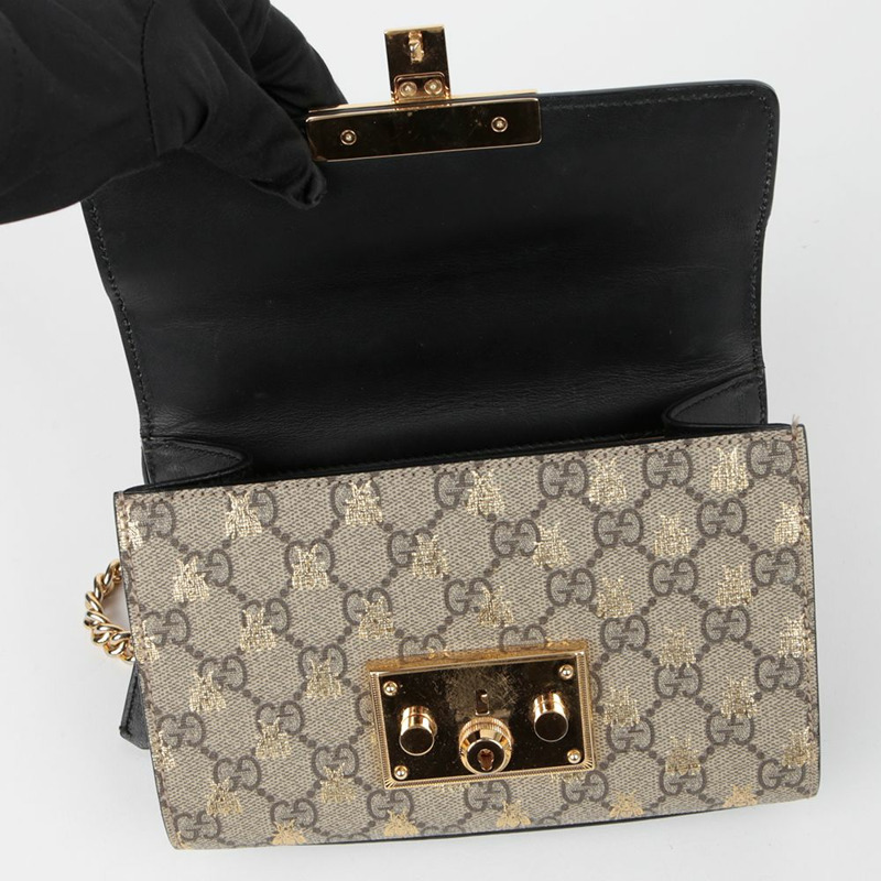 GUCCI Paddle Lock 小號鏈條單肩斜背包 409487-10
