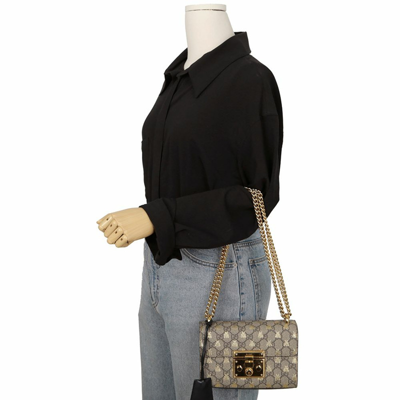 GUCCI Paddle Lock 小號鏈條單肩斜背包 409487-12