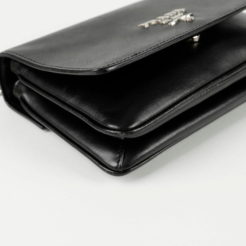 PRADA 1BD144 鏈條翻蓋肩斜背包-9