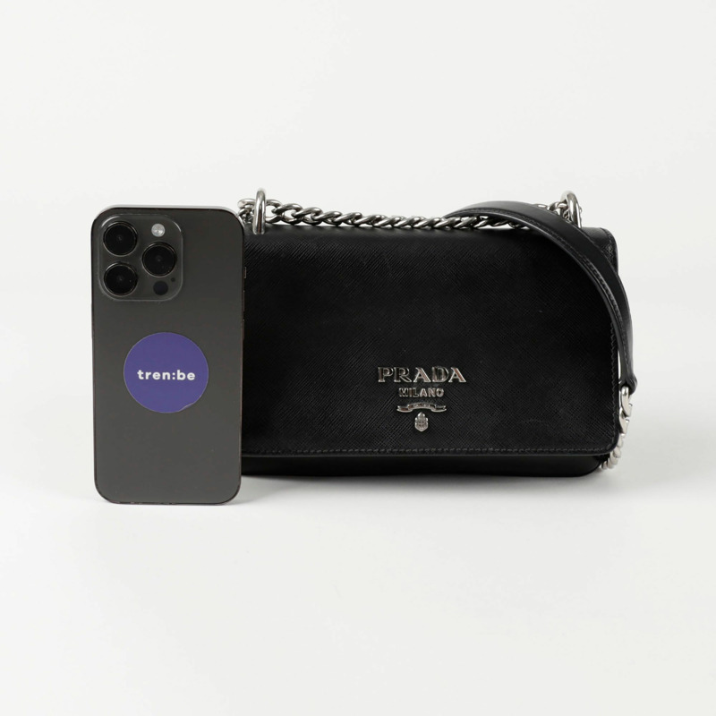 PRADA 1BD144 鏈條翻蓋肩斜背包-11