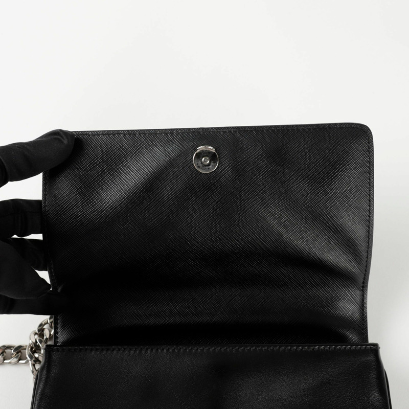 PRADA 1BD144 鏈條翻蓋肩斜背包-13