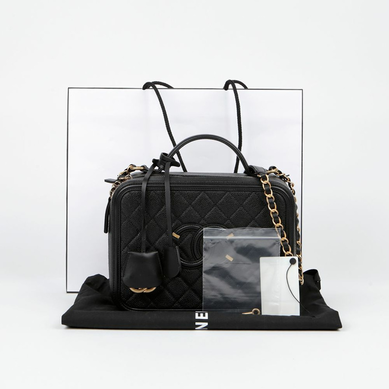 【包稅】CHANEL A93344 魚子醬皮化妝包大手提單肩包-0