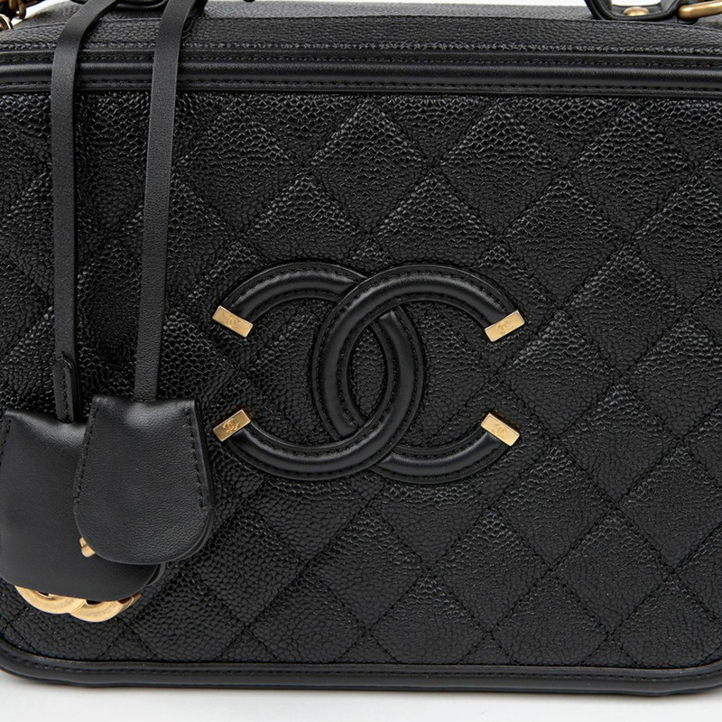 【包稅】CHANEL A93344 魚子醬皮化妝包大手提單肩包-2