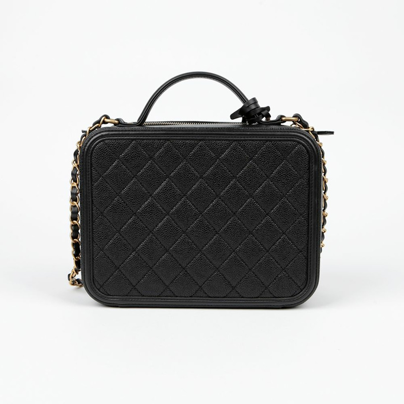 【包稅】CHANEL A93344 魚子醬皮化妝包大手提單肩包-3