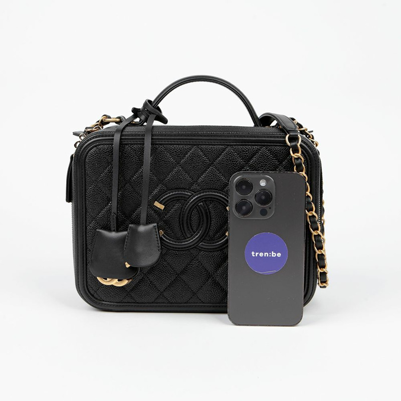 【包稅】CHANEL A93344 魚子醬皮化妝包大手提單肩包-6