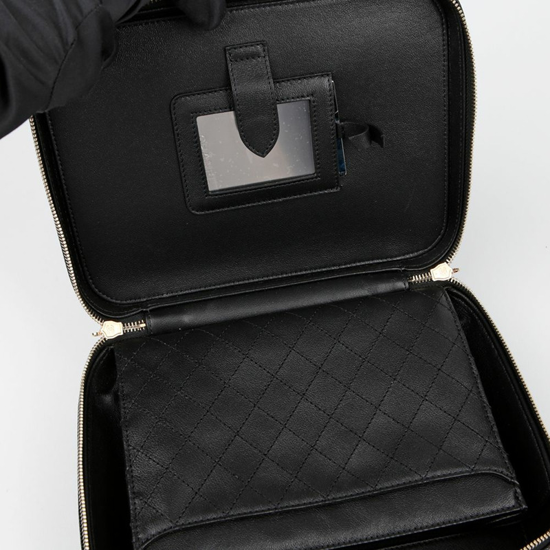 【包稅】CHANEL A93344 魚子醬皮化妝包大手提單肩包-7