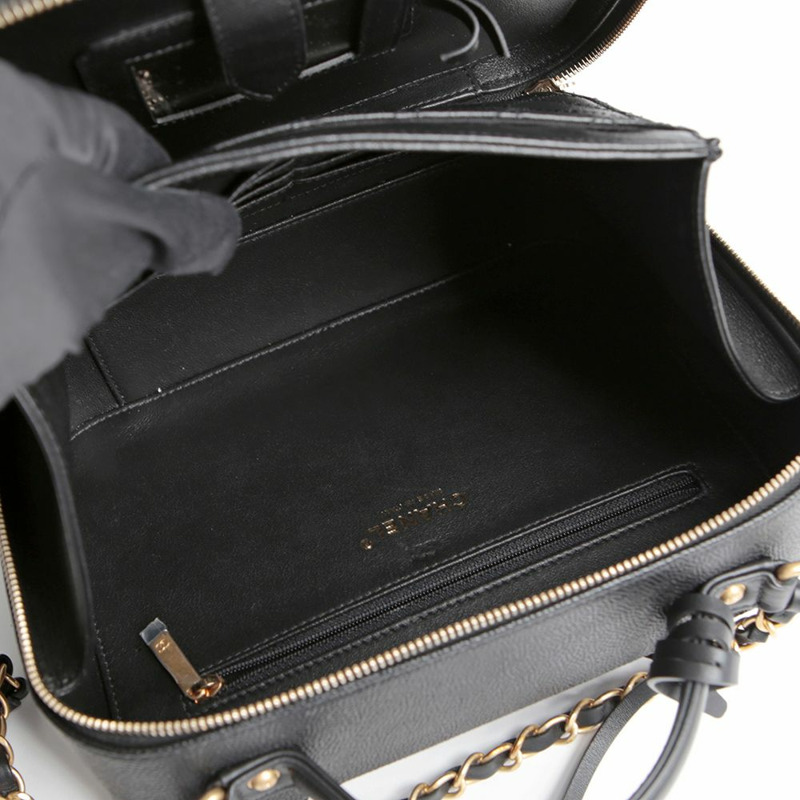 【包稅】CHANEL A93344 魚子醬皮化妝包大手提單肩包-8