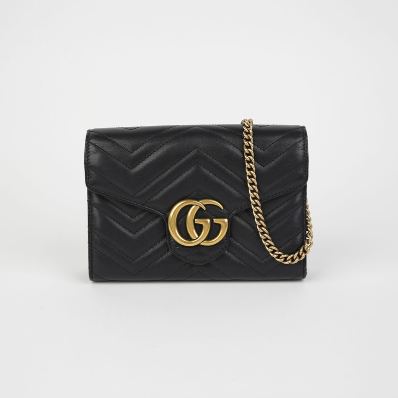 GUCCI GG Marmont 迷你鏈條單肩斜背包 474575-1