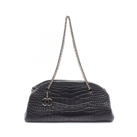 CHANEL Matelasse Bowling 鏈條單肩包 A49854 皮革 黑色 二手 女款 CC