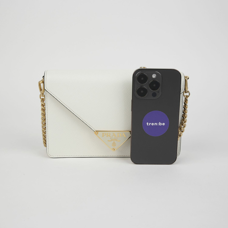 【包稅】PRADA 1BD318 三角形標誌鏈條單肩斜背包-6