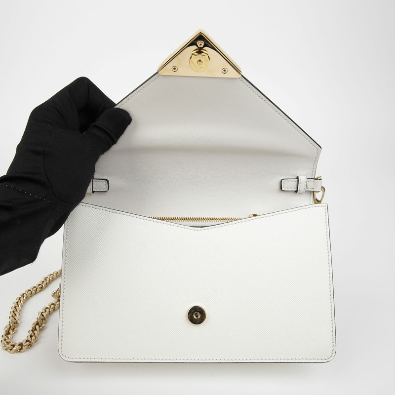 【包稅】PRADA 1BD318 三角形標誌鏈條單肩斜背包-7