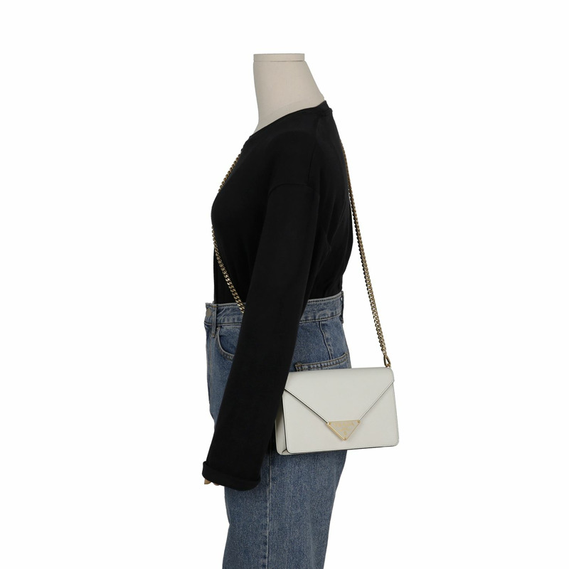 【包稅】PRADA 1BD318 三角形標誌鏈條單肩斜背包-9